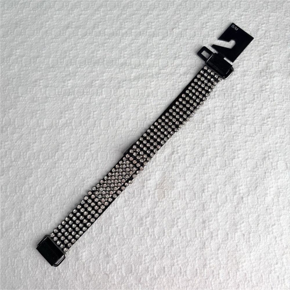 Express Black Rhinestone Stretch Bling Women's Belt S/M